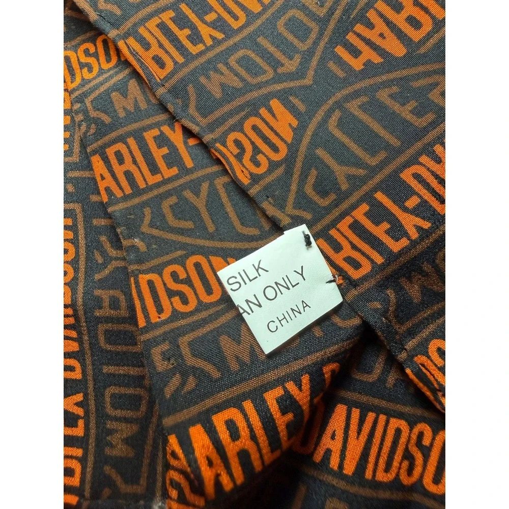 Harley Davidson Bandana Black Orange Silk Logo